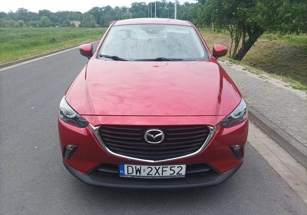 Mazda CX-3 cena 76000 przebieg: 70000, rok produkcji 2018 z Wrocław małe 92